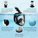 Platinum Arowana Full Face Snorkel Mask - Snorkeling Gear for Adults and Kids - Black/Silver - Large/X-Large - Buy Online on GoSupps.com
