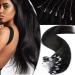 SEGO microring extensions real hair hair extensions micro loop bonding human hair natural black#1b 18 "(45cm) -50g 45 cm natural black#1b