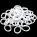 IoYoI 50 Pcs White Elastic Hair Ties for Girls  Stretchy Ponytail Holder  Teens Pony Tails Scunci Accessories  Nylon Fabric Scrunchies Bands  Seamless Gentle Fine-Hair Hold for Tie Dye Party (Small)