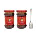 Lao Gan Ma Spicy Chili Crisp    | Spicy Chinese Chili Oil Hot Sauce with Roasted Chili Pepper Flakes | 7.41oz 210g (2 pack) + one FortuneHouse Spork Cute Pig Tail (2 Jars + 1 Spoon)