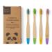 Wild & Stone |Bio-Children's toothbrush made of bamboo |4-pack |Soft fiber bristles |100% biodegradable handle |BPA-free |Vegan environmentally friendly children's toothbrushes (multi -colored)