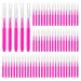 100Pcs Micro Eyebrow Brush Set with Cap - Multifunctional Brow Lamination Tools for Eyelash and Eyebrow Extensions Tool Pink