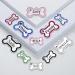 Personalized Yhananti Dog ID Tag - Engraved Glitter Bones Pendant for Small to Medium Dogs - Stainless Steel Pink Custom Name & Contact Info - Buy Online on GoSupps.com