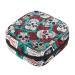 Guantierendiy Rose Flower Skull Sanitary Napkin Storage Bag Large Capacity Menstrual Cup Pouch Girls Travel Portable Small Makeup Sanitary Pads Organizer Color 1