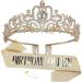 Achelous Birthday Tiaras for Women Sash and Tiara for Women Sashes and Crowns for Girls with Comb Glitter Crystal Rhinestone Gift Kit for Birthday Queen Decorations Happy Birthday Party Favors Set BIRTHDAY QUEEN 01