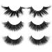 SUNWELL 20mm Mink Eyelashes 6D Real Mink Lashes Dramatic Long False Eyelashes Soft Reusable Full Thick Fluffy Volume Strip Eye Lashes 3 Pairs 3pairs 20mm Mix