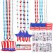 28 PCS 4th of July Accessories Party Favors  18PCS Patriotic Star Bead Necklaces+10 PCS Temporary Tattoos Stickers for Kids Adults July 4th/Fourth Party Favor Supplies Independence Day Decor Accessories 18PCS necklaces+1...