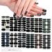 WOKOTO 12 Sheets 168 Pieces Black Nail Polish Stickers Full Nail Wraps for Women Nails Black Gradient Marble Design Gel Nail Strips Stick On Nail Polish Strips Full Nail Stickers Gel Nail Wraps KIT2 Black Gradient