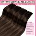 Youngsee Clip-In Ombre Real Hair Extensions - Dark Brown to Middle Brown 35cm 120g (7PCs) - Thick Remy Hair for Women - Buy Online on GoSupps.com