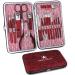 Manicure Set Professional Nail Clippers Kit -16Pcs Pedicure Care Tools Stainless Steel Women Grooming Kit for Travel or Home (Ruby Red.)