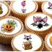24 Halloween bats pre cut kids childrens party decorations Wafer Paper Cupcake Fairy Cake Toppers