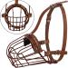 BRONZEDOG Pitbull Dog Muzzle - Adjustable Metal Wire Basket for Large Dogs Amstaff & Pit Bull with Leather Straps Brown - Buy Online on GoSupps.com