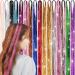16 Colors Hair Tinsel Extensions Glitter Shiny Colorful Hair Tinsel Kit Straight Hair Extensions Party Cosplay Rainbow Synthetic Hair Extensions for Women Girls 37 Inches - Buy Online on GoSupps.com