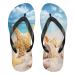 Mnsruu Blue Ocean Starfish Shell Sand Flip Flops for Home Hotel Spa Bedroom Travel S for Men Women