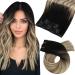 Moresoo clip in extensions real hair cheap black hair extreme real hair clips black to brown with medium blonde extensions real hair clip 25cm #1b/6/22 7PCs 80g 25 cm #1b/6/22