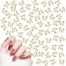 Butterfly Nail Charms 100PCS Hollow 3D Butterfly Nail Art Charms Nail Supplies Metal Butterfly for Women Girls Manicure Design Decoration DIY Crafts (Gold)