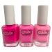 Color Club Pink Nail Lacquer Set of 3 - Long Lasting Quick Dry Polish Set - Nail Polish for Nail Art and Salon Style