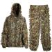 MOPHOTO Ghillie Suit 3D Leafy Camo Hunting Suits, Woodland Gilly Suits Hooded Gillies Suits for Men Youth, Leaf Camouflage Hunting Suits for Jungle Hunting, Shooting, Airsoft, Hallowee Costume Green Forest M or L for 4.9-5
