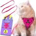 Tikxlafe cat dishes with a leash 150 cm cat leash with dishes polyester adjustable cat linen set breakout for kitten (pink s) s pink