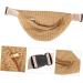 jojofuny 1pc Straw Shoulder Chest Bag Mini Belt Bag Summer Fanny Bag Simulation Straw Chest Bag Fashion 31x16x2cm Dark Brown - Buy Online on GoSupps.com