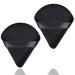 2 Pcs Triangle Makeup Powder Puff for Face Powder Soft Triangle Velour Powder Puff Reusable Triangle Powder Pad Pressed Applicator for Under Eyes and Face Corners Loose Setting Powder (Black & Black) Black+Black