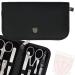 Buy Premium 8-Piece Manicure Set for Men | Three Swords Nail Care Set in Real Leather Case - Includes Beard Scissors Nail Clippers Tweezers & More - Black - Buy Online on GoSupps.com