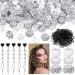 1355 Pieces Diamond Beads Clear Beads for Hair Braids  100 11 mm Large Hole Rhinestone European Style Beads 800 Clear Pony Beads 450 Black Elastic Hair Bands 5 Quick Beader for Women Girls Hair Braids