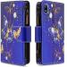 Miago Leather Wallet Case for Huawei Y5 2019 - 9 Card Slots Colorful Zipper Flip Cover Blue Butterfly Design - Buy Online on GoSupps.com