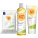 Burt's Bees Baby Gift Set for Baby Showers Includes Baby Essentials Shampoo and Wash with Lavender Body Lotion Wipes and Cloths Naturally-Derived Origin Skincare 3 Count