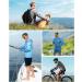 FISHEAL Men's Performance Fishing Hoodie Shirt - UPF 50+ Camo Long Sleeve with Face Mask, Sparkling Blue Camo - Size Large - Buy Online on GoSupps.com