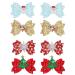 8pcs Christmas Hair Clip Christmas Headdress Christmas Sequined Bow Santa Claus Elk Snowflake Christmas Tree Accessories Glitter Hairpin Girl Party