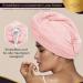LUXTOGO Fast Dry Hair Towel Turban - 100% Cotton Super Absorbent High-Quality Pink Head Wrap with Button & Elastic - 1 PC - Buy Online on GoSupps.com