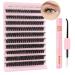 Poiuyoiu single eyelash extension set 8-16mm length with glue and remover for thick artificial eyelash clusters lashes 60d d curl volume reusable application at home 60d-t