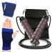 PUZGIC Jumping Rope Tangle-Free  Rapid Speed Skipping Jump Ropes with Gloves for men and women Aerobic Exercise  Anti-skid handles with adjustable length cable for Kids