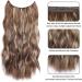 20 Halos Hair Extension | Invisible Wire Hair Extensions | Deep Almond Brown & Wheat Germ Blonde | Synthetic Wavy Hair Pieces for Women - Buy Online on GoSupps.com