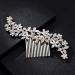 Bride hair comb Bridal Hair Piece Flower Wedding Hair Comb Slides Silver Crystal Bride Headpiece Sparkly Bridal Hair Accessories for Women and Girls