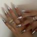 Lustrous Silver Chrome Press-On Nails | Medium Almond Metallic Acrylic | Glossy Stiletto & Reusable 24-Piece Kit - Perfect for Women - Buy Online on GoSupps.com