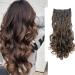 CAISHA XXL 8 Part Set 45cm Long-haired clip in extensions synthetic hair extension hair part voluminous curly lured brown mix ces12-1 brown mix #4t30 ces12-1