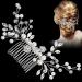 5.9 Inch Silver Crystal Rhinestone Hair Side Combs  PAGOW 12 Teeth Bridal Pearl Hair Comb  Vintage Wedding Floral Head Piece  24 Faux Pearl Hair Barrette Accessories For Women  Girl  Bride  Bridesmaid ( 5.9 Inch x 2.83 I...