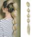 Lantern Bubble Fishtail Braids Cute Ponytail Extensions Natural Fluffy Synthetic Jaw Claw Clip on Pony Tail Hairpiece Fake Hair Extension 18 inch Ash Blonde mix Bleach Blonde