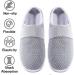 Sharllen Women's Air Cushion Slip-On Walking Shoes - Breathable Mesh Sneakers with Arch Support for Comfort - Light Grey, Size 7-7.5 Women/5.5-6 Men - Buy Online on GoSupps.com