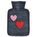 Hugo Frosch Hot Water Bottle Classic 1.8 l with Felt Cover Hearts