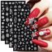 4 Sheets Christmas Nail Art Stickers Decals-Embossed Snowflakes Nail Stickers White Glitter Self Adhesive Nail Decals-Winter Holiday Silver Nail Supplies Nail Art Decoration (Nail Sticker Embossed-S)