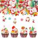 Catelves 60 pieces christmas edible tortendeco Christmas cupcake topper decoration cake edible Christmas cake decoration Christmas decoration cake santa claus snowman reier Christmas tree