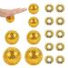 6 pieces magnetic massage ball hedgehog ball and 10 pieces massage rings magnetic acupressure balls acupuncture massage balls yoga ball for stress relief massage (gold)
