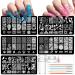 TYXHXTF 14 French Nail Stamp Kit Nail Art Stamping Templates Manicure Tool Kit Nail Art Jelly Stamper With Silicone Cushion Nail Stamp Gel Nail Polish Set For Diy Nail Art Designs Gel Nail Kit