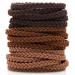 Pro Hair Ties Braided Hair Tie Braided Hair Ties Braided Ponytail Holders Braided Hair Elastics Ponytail Holder Thick Hair Elastics Chocolate Caramel Cocoa Cream 18 Pcs