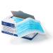 ISC Hygiene & Safety Munds protection mask (50 masks with an elastic band in comfort length 3-layer 100% PP with nose bracket fiber-fiber-free latex-free green white red yellow or blue 3-layer blue
