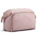 BAGSMART Travel Makeup Bag Cosmetic Bag Make Up Organizer Case Large Wide-open Pouch for Women Purse for Toiletries Accessories Brushes (Pink)