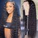 24 inch Water Wave Lace Front Wig Human Hair 13x4 Lace Front Wig 180% Density Human Hair Wigs for Black Women Wet and Wavy Human Hair Pre Plucked with Baby Hair Natural Color 24" 13x4 Water Wave Wig